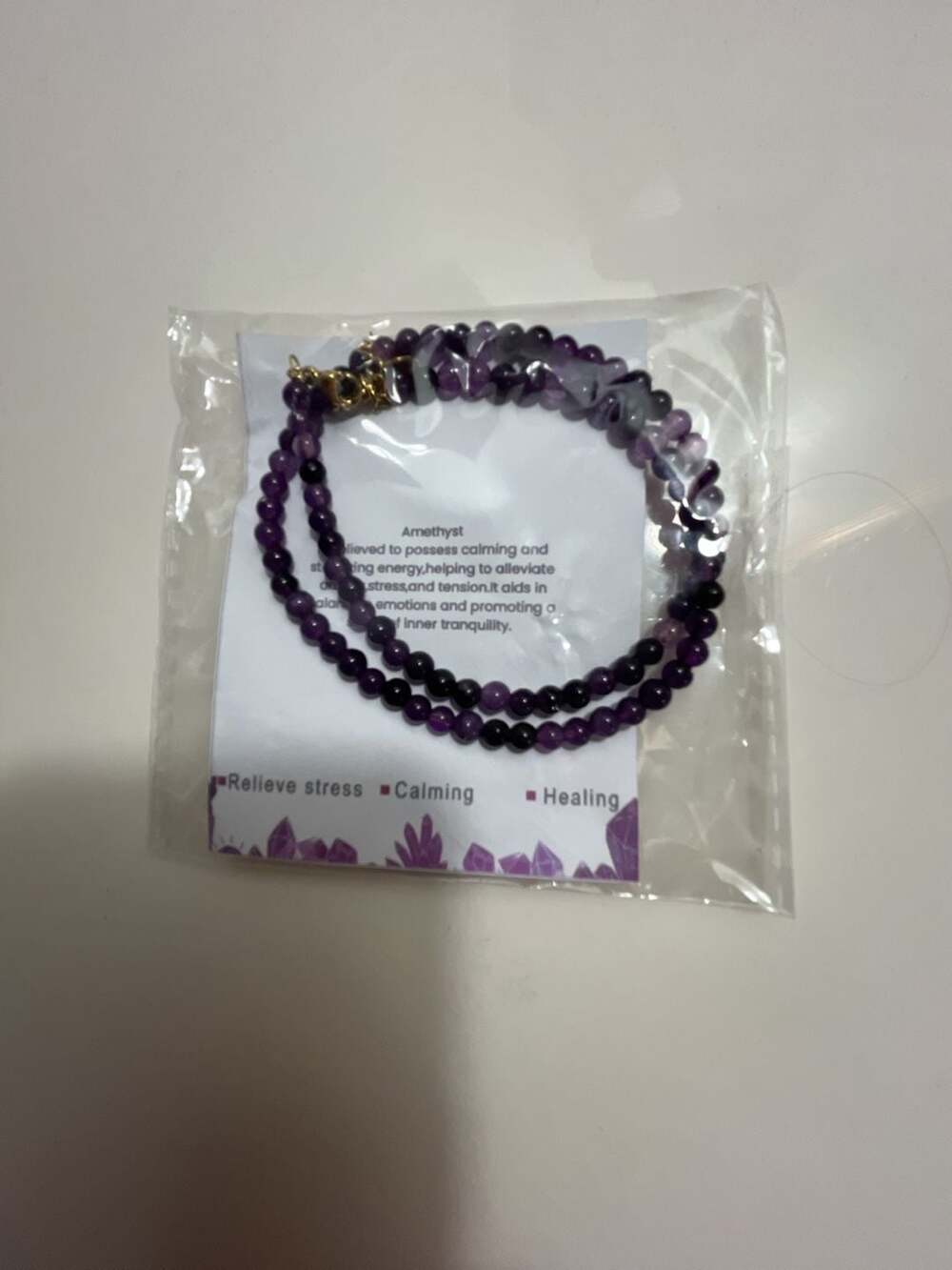 Natural Amethyst Beaded Healing Bracelet